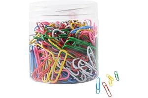 FAOGO Colorful 1.1in Paper Clips – Heavy Duty, Ideal for Office, School & Home Use, Portable Cordless Handheld for Home 1