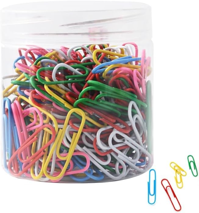FAOGO Colorful 1.1in Paper Clips – Heavy Duty, Ideal for Office, School & Home Use, Portable Cordless Handheld for Home 1
