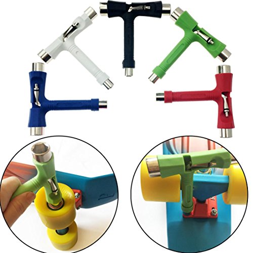 jiayit Virtually Any Skateboard T Shape Tool Adjusting Tool Longboard Multifunctional Wrench Nuts (Ret) - Thumbnail 3