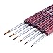 eBoot 6 Pieces Detail Paint Brush Set Miniature Brushes for Watercolor and Acrylic Painting (Wine Red)