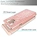 LeYi for Galaxy Note 9 Glitter Case with 3D PTE Screen Protector [2 Pack] for Girls Women, Bling [PC Silicone Leather] Dual Layer Heavy Duty Phone Case for Samsung Galaxy Note 9 Note9 Rose Gold