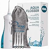 Aqua Flosser - Professional Rechargeable Oral irrigator with 4 tips and 4 dental tools - Water Flosser w/ 3 Modes - Portable & Cordless - Ideal for Kids and Braces - Dentist Recommended - FDA Approved