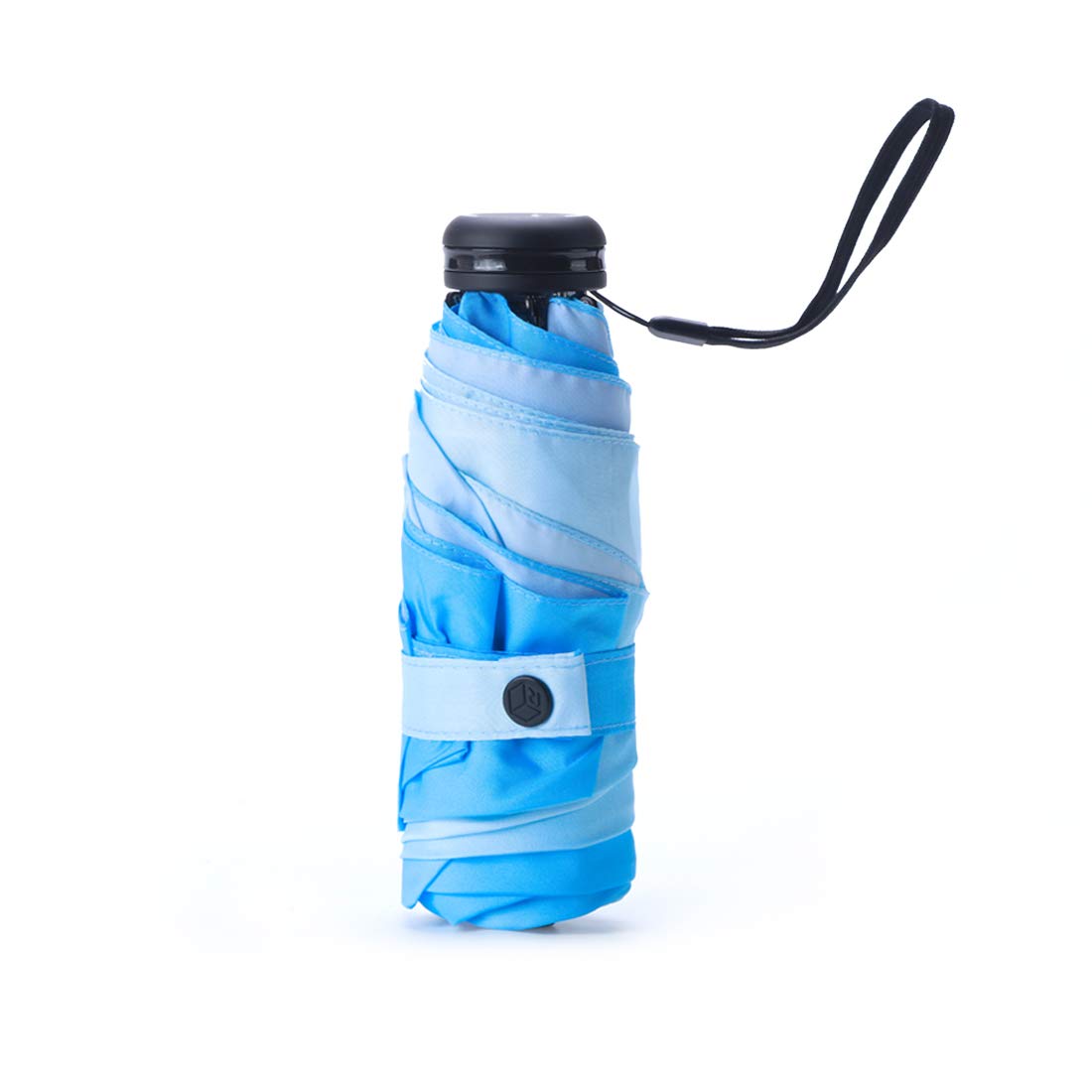 RUMBRELLA Mini Umbrella Compact Travel Parasol for Women Girls Gradient UV Purse Umbrella Lightweight UPF50+, Blue