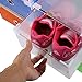 ONEDONE Foldable Plastic Shoes Boxes Container for Closet Organizer，Set of 6