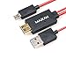 MAXAH® 6.5 Feet MHL Micro USB to HDMI Cable Adapter 1080P HDTV for Samsung Galaxy S3 S4 S5 Note 3 Note 2 MEGA Note 8.0 and Other MHL-Enabled 11-Pin Devices(Red)