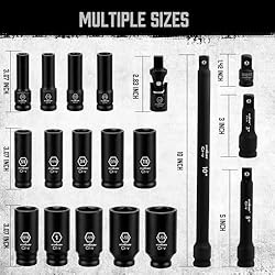 HORUSDY 19-Piece 1/2 Impact Socket Set | SAE