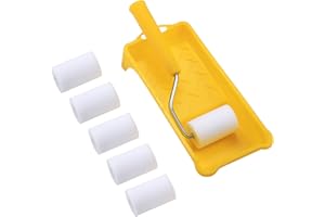 NANJA Foam Paint Roller, 2 Inch Mini Paint Roller Kit with High-Density Foam Roller Refills *6, Paint Tray, and Roller Handle, Small Sponge Paint Roller for Touch-ups and Smooth Finishes