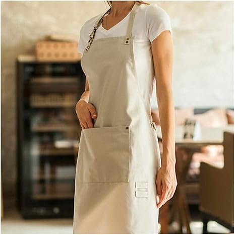 Amazon Co Jp エプロン ベージュブラウンポリエステル綿よだれかけエプロンバリスタバーテンダーwaitstaffパティシエレストランホテルの制服ビストロカフェ作業服 前掛け Color Beige One Pocket A ホーム キッチン