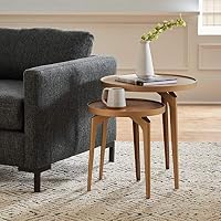 Rivet Mid Century Nesting Metal Side Table Set Of 2 Brass Walnut Buy Online At Best Price In Uae Amazon Ae