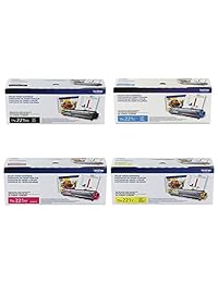Brother TN221BK, TN221C, TN221M, TN221Y (TN-221BK, TN-221C, TN-221M, TN-221Y) Juego de cartuchos de tóner completo de 4 colores