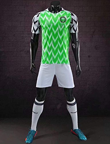 2018 New Season Nigeria Home Soccer Jersey National Jersey White/Green (M)