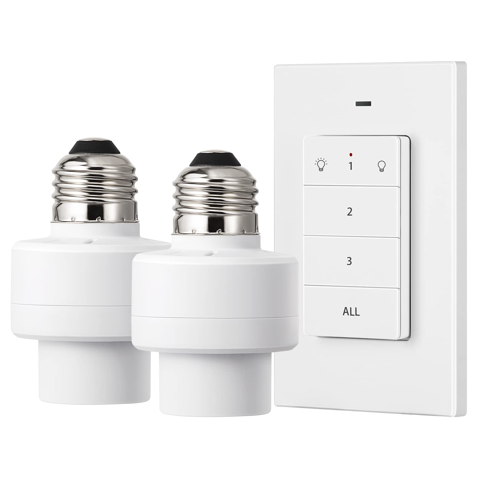 Photo 1 of DEWENWILS Remote Control Light Socket, Wireless Light Switch for Pull Chain Light Lamp Fixtures, 100FT Range, No Wiring Needed, ETL Listed(1 Wall Mounted Controller+2 Socket, Shorter Version)