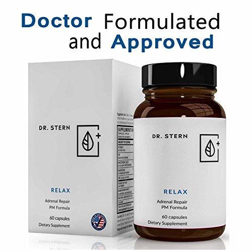 Relax - Natural Adrenal Repair - Dr. Formulated to: Manage Cortisol & Stress, Promote Sleep - W/Organic Holy Basil, ZMA, Magnolia Bark, L-Theanine & More - Vegan - Made in USA - 60 Capsules