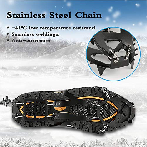 CosyzoneTraction Cleats Ice Snow Grips 18 Spikes Walking, Jogging, Climbing Hiking - Thumbnail 3