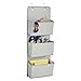mDesign Soft Fabric Over The Door Hanging Storage Organizer with 3 Large Pockets for Closets in Bedrooms, Hallway, Entryway, Mudroom - Hooks Included - Chevron Zig-Zag Print - Gray/Cream