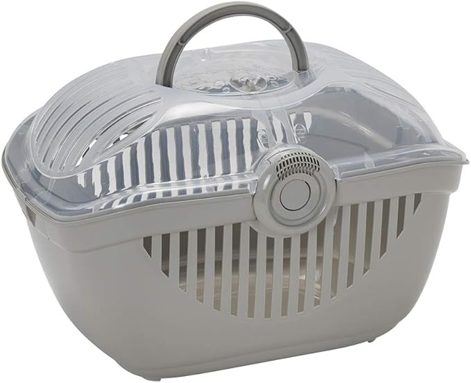 Moderna Top Runner Pet Carrier, Top Opening Travel Crate, Warm Grey