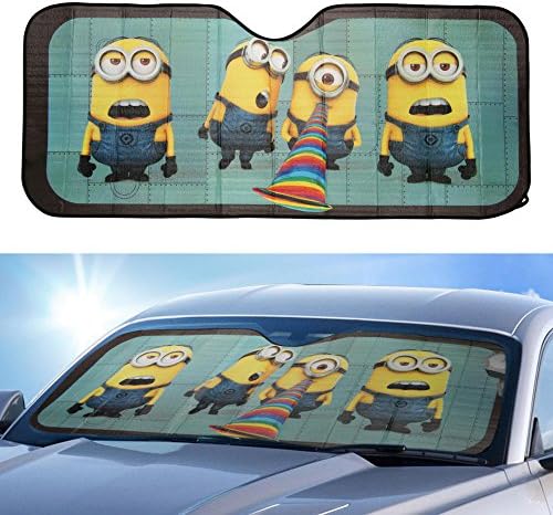 Despicable Me Minions My Favorite Villain II Front Single Layer Sun Shade (Standard: 24 X 58 in)