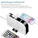 BESTEK Quick Charger Surge Protector Desk Power Strip with 8 Outlets 6-Foot Cord and 7.5A 4-Port USB Charging Station