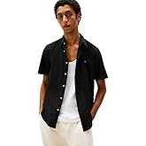 Tommy Hilfiger Mens Short Sleeve Poplin Shirts in Regular Fit, Men's Button Down Shirts