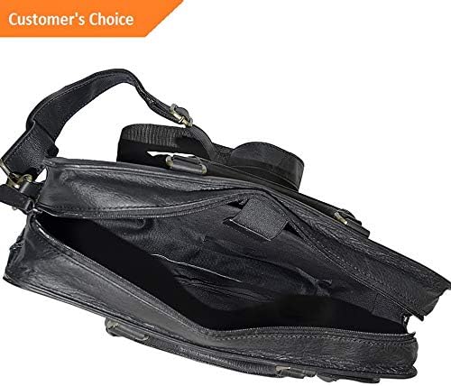 Sandover R R Collections Genuine Leather Briefcase With Zip Non-Wheeled Business Case | Model LGGG - 4613 |