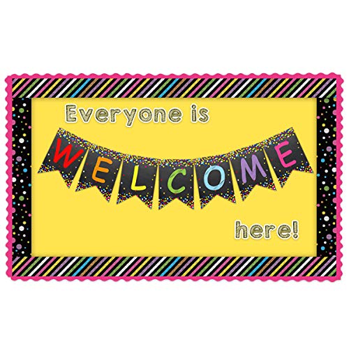Colorful Chalkboard Bulletin Board Confetti-Themed Double Side for Classroom Decoration