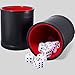Hestya Bundle of 2 PU Leather Dice Cup Set with 10 Dot Dices for Playing Games (Black)