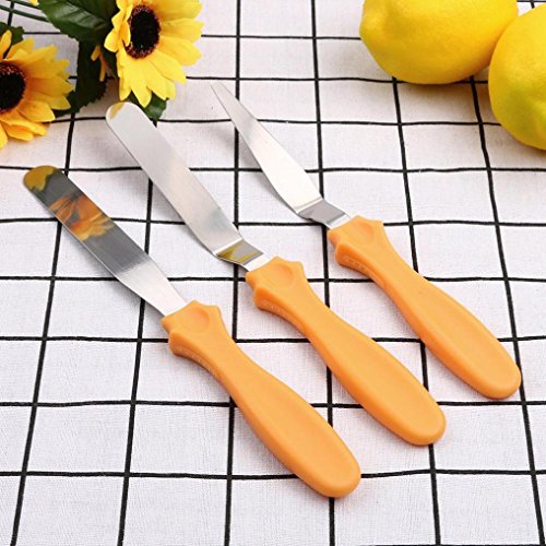 Cake Tools--Stainless Steel Butter Cake Cream Tool Spatula PP Plastic Handle Baking Mould By Ikevan--3 Colors- (Orange)