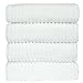 Luxury Hotel & Spa Towel Turkish Cotton Ribbed (Bath Towel - Set of 4, White)