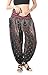 CandyHusky Elastic Waist Loose Fit Baggy Gypsy Hippie Boho Yoga Harem Pants (Black Galaxy)