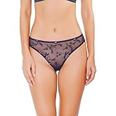 Huit INS-J14 Insouciante Swiss Floral Seamless Back Tanga Navy X-Large