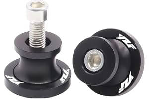 PPXIONG Motorcycle Swing Arm Sliders Spools 2pcs 6MM CNC Swing Arm Stand Screw for Yamaha YZF R1 R3 R6 R6S R25 R15 R125 600R (Black)