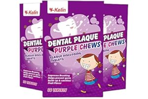 Y-KELIN Dental Plaque Disclosing Tablets for Kids & Adults - Showing Plaque by Changing Color - Helps Teach Brushing Habits for Clean Teeth - 108Count