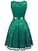 IVNIS Women's Short Bridesmaid Dress V Neck Vintage Floral Lace Swing Cocktail Dress