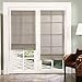 Chicology Roman Shade, Jute Fabric, Privacy, Nevada Timberwolf (Natural Grey), 36