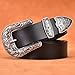 TALLEFFORT Ladies Vintage Western Leather Belts for Women Genuine Leather Belt