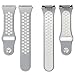 bayite Soft Silicone Sport Bands Compatible Fitbit Ionic Replacement Band Perforated Breathable Accessories Wristband Women Men Gray/White
