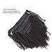 Afro Kinky Curly Clip in Human Remy Hair Extensions Brazilian Curly Clips Hair Extensions 4B 4C 8A Virgin Thick Natural Black Color Clip on For Black Women 10-22 inch (18 inch, AC #1B)