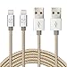 Aonsen 2Pack 3FT Charging Cable Cord Nylon Braided 8 Pin to USB Lightning Cable Charger Cord for iPhone 7/SE/5/5s/6/6s/6 Plus,iPad Air/Mini,iPod,Compatible with iOS10(Gold-Sliver)