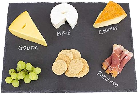 Amazon Com Home Basics Black Modern Slate Cheese Platter Tray 12 X 16 Cutting Board Kitchen Dining