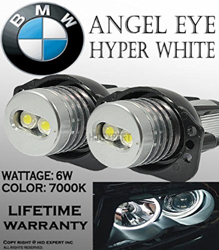 eBoTrade ONE Pair E90, E91,63117161444 BMW Angel EYE Halo Ring LED Bulbs 7k White (Best Angel Eyes For E90)