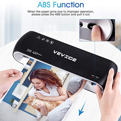 Laminator VEVICE A4 Laminator 4 in 1 Thermal Laminator 9 inches 20 Laminating Pouches Paper Trimmer Corner Rounder for Home Office School