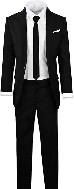 boys slim fit black suit
