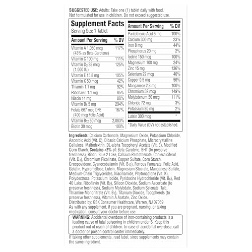 CENTRUM SILVER WOMEN’S MULTIVITAMIN FOR WOMEN 50 PLUS, MULTIVITAMIN/MULTIMINERAL SUPPLEMENT WITH VITAMIN D3, B VITAMINS, NON-GMO INGREDIENTS, SUPPORTS MEMORY AND COGNITION IN OLDER ADULTS – 65 CT