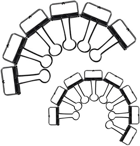 Ovinm Black Wire Binder Clips Office Paper Clamps Assorted Sizes, Pack of 14 (Black)