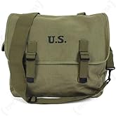U.S. WW2 M1936 Musette Bag w/Shoulder Strap,WWII Shoulder Messenger Bag, Vintage Tactical Bags Military Crossbody Haversack