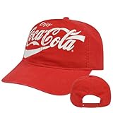 Coca-Cola Men's Adjustable Cap in Washed Twill, Red, One Size