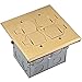 ENERLITES-705549-C Enerlites Floor Box Kit, 2 Gang 20A Tamper / Weather Resistant Duplex Receptacles, UL Listed - Brass