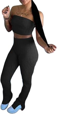 ribbed bell bottom pants