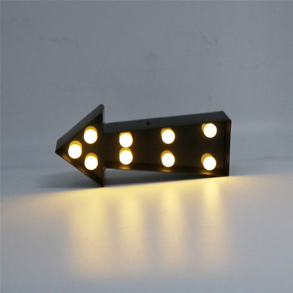 Uonlytech Led Arrow Sign Light 3D Battery Operated Marquee Arrow Lamp for Kids Room Party Wedding Wall Decor Black 8.9 Inch