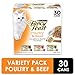 Purina Fancy Feast Grain Free Pate Wet Cat Food Variety Pack, Poultry & Beef Collection - (30) 3 ounce Cans primary